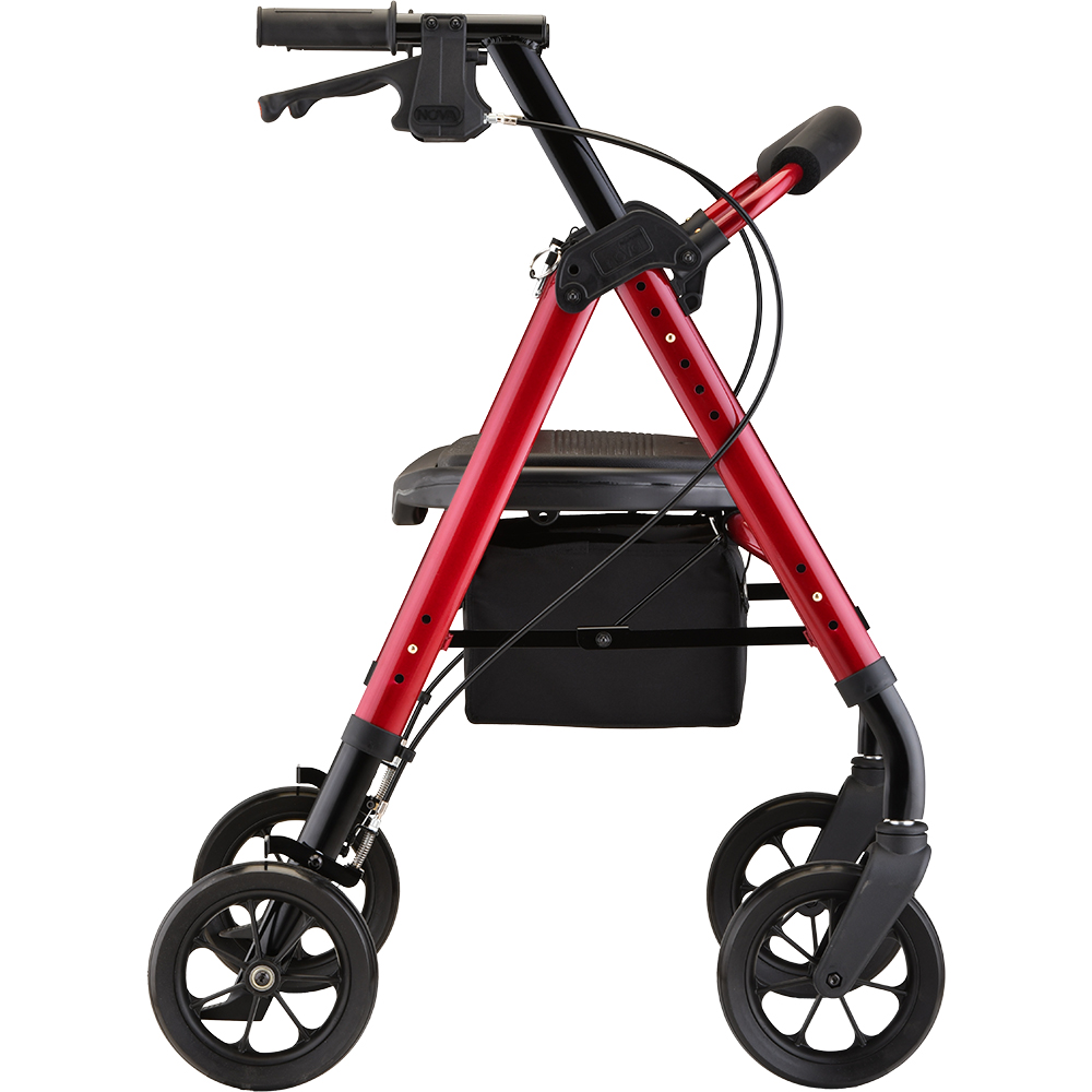 STAR 8 DLX WIDE ROLLATOR RED